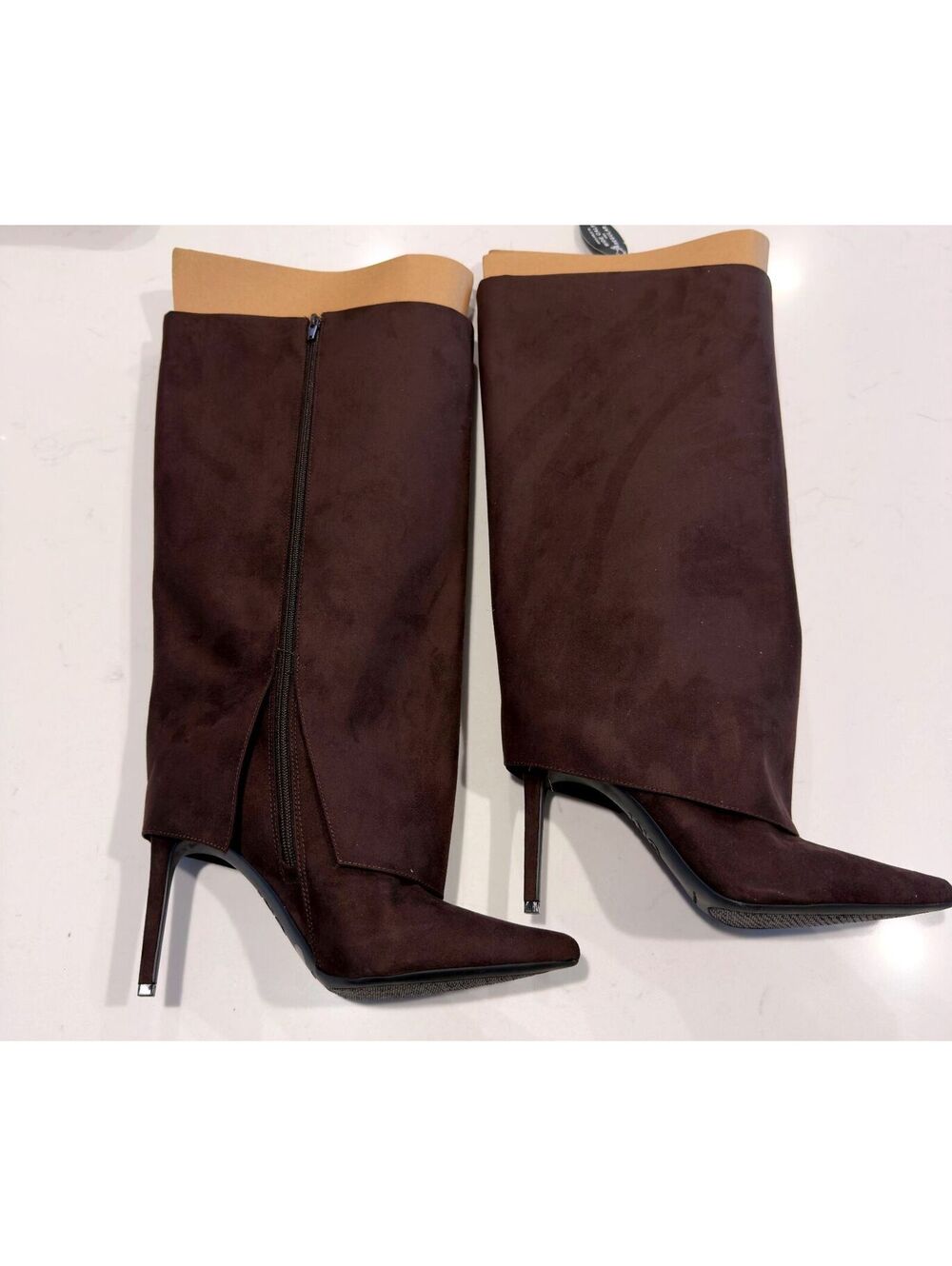 INC International Concepts Rich Truffle Skylar Fold Over Cuffed Boots Size 9WC